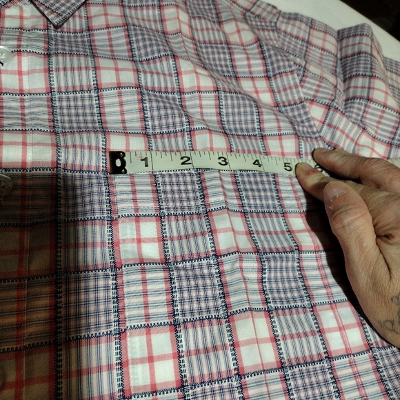 Galaxy by Harvic Pink,White, Blue Slim Fit Plaid Button Down Short Sleeve Shirt - Picture 9 of 12